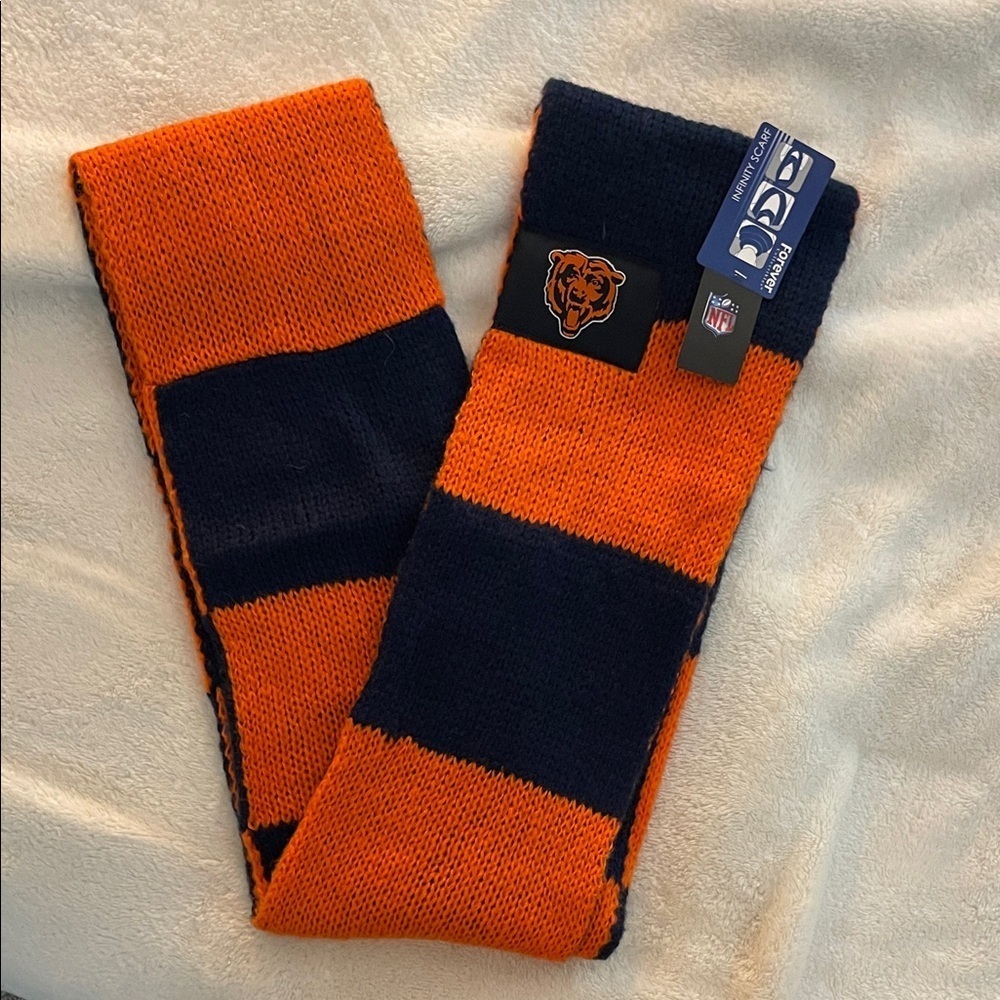 NFL Chicago Bears Orange and Blue Striped Infinity Knit Scarf